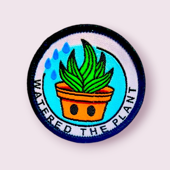 A13a--Iron on Embroidered patch-To Do List-Watered Plant-Cactus‎ - Picture 1 of 3
